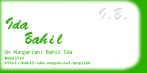 ida bahil business card